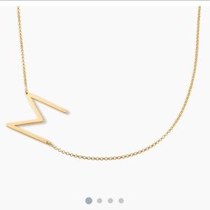 Oak &Luna Initial “M” gold Necklace